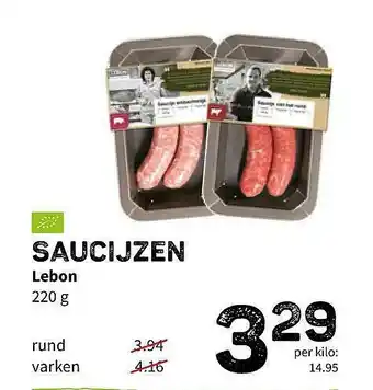 Ekoplaza Saucijzen Lebon aanbieding