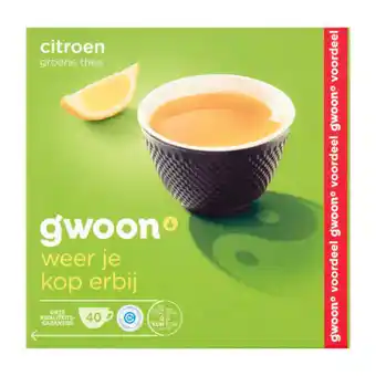 Coop G'woon groene thee citroen aanbieding