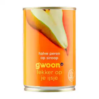 Coop G'woon halve peren op siroop aanbieding