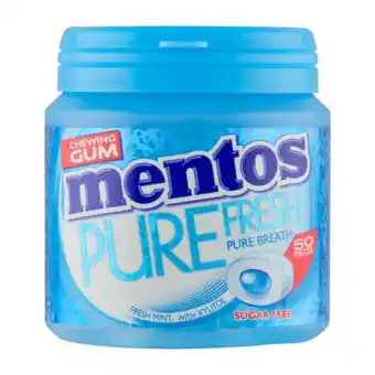 Coop Mentos gum pure fresh freshmint pot 50 stuks aanbieding