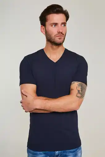 Jeans Centre Jc basic t-shirt blauw jc010004 aanbieding