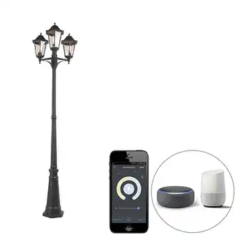 Lampenlicht.nl Smart buiten lantaarn zwart 3-lichts incl. wifi st64 - new orleans aanbieding