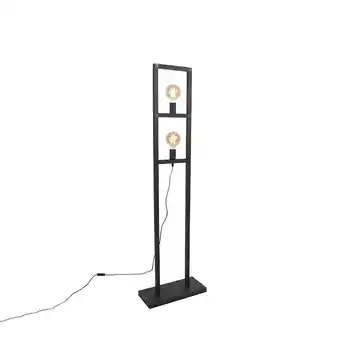 Lampenlicht.nl Industriële vloerlamp 2-lichts zwart - simple cage 2 aanbieding