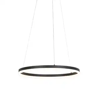 Lampenlicht.nl Design ring hanglamp zwart 60cm incl. led en dimmer - anello aanbieding