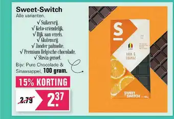 De Online Drogist Sweet-Switch Pure Chocolade & Sinaasappel 15% Korting aanbieding