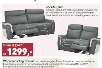 Woonsquare Woonlandschap Divani Extra Royale Loungebank In Stof Supreme aanbieding