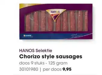 HANOS Hanos Selektie Chorizo Style Sausages aanbieding