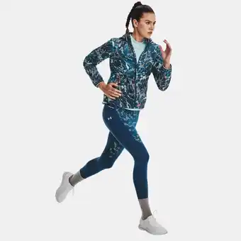 Under Armour Damesjack under armour storm outrun the cold petrol blauw / zwart / reflecterend l aanbieding