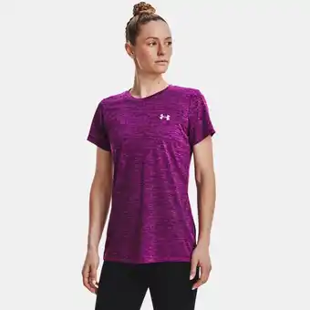 Under Armour T-shirt voor dames under armour tech™ twist rivalry / strobe / metalen zilver xs aanbieding