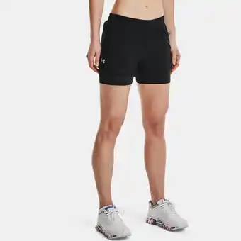 Under Armour Damesshorts under armour iso-chill run 2-in-1 zwart / zwart / reflecterend s aanbieding