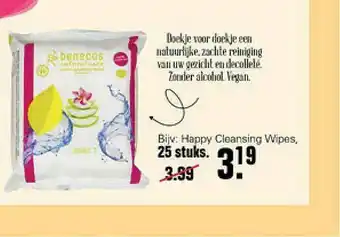 De Online Drogist Benecos Happy Cleasing Wipes aanbieding