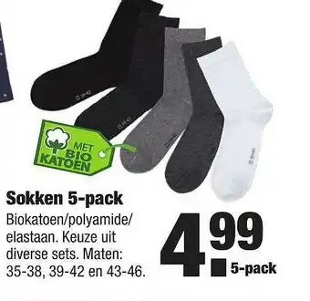 ALDI Sokken 5-Pack aanbieding