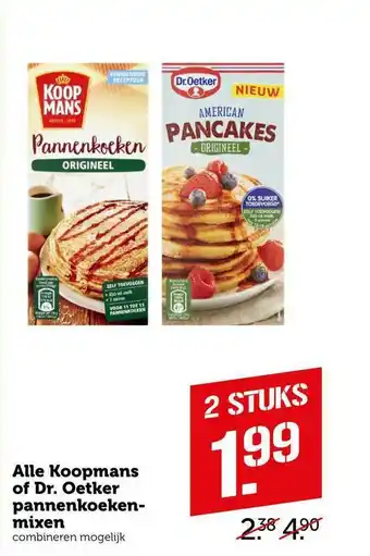 CoopCompact Alle Koopmans Of Dr. Oetker Pannenkoekenmixen aanbieding