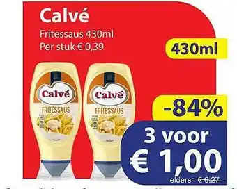 Die Grenze Calvé Fritessaus 430ml aanbieding