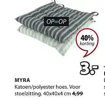 Jysk Myra Stoelzitting 40% Korting aanbieding