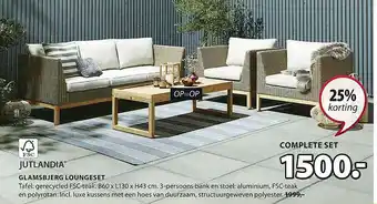 Jysk Jutlandia Glamsbjerg Loungeset 25% Korting aanbieding