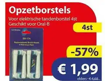 Die Grenze Opzetborstels voor elektrische tandenborstel 4st geschikt voor oral-b aanbieding