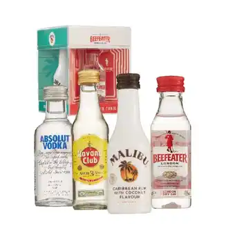 Dirck 3 Drinks-2-mix miniaturen havana club, malibu, beefeater en absolut 4 x 5 cl aanbieding