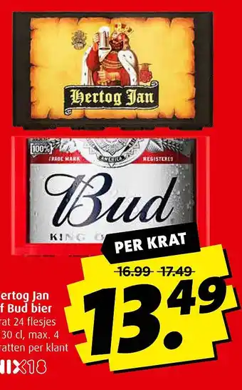 Boni Hertog jan of bud bier aanbieding