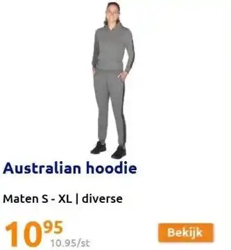 Action Australian hoodie aanbieding