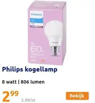 Action Philips kogellamp aanbieding