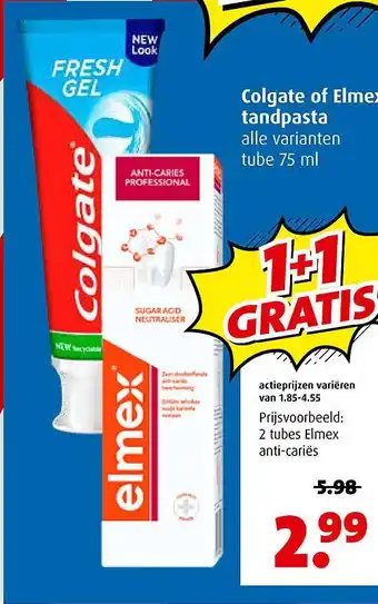 Boni Colgate of elmex tandpasta aanbieding