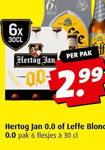 Boni Hertog jan 0.0 of leffe blond aanbieding