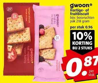 Boni Gwoon hartige- of fruitbiscuit aanbieding