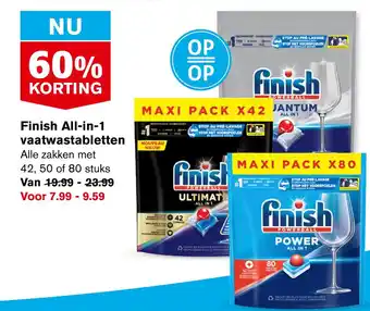 Hoogvliet Finish all-in-1 vaatwastabletten aanbieding