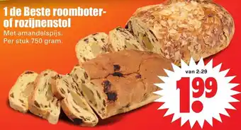 Dirk 1 de Beste roomboter- of rozijnenstol 750g aanbieding