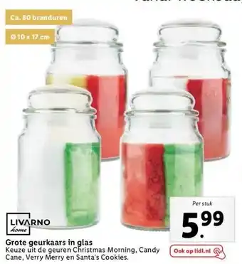 Lidl Grote geurkaars in glas aanbieding