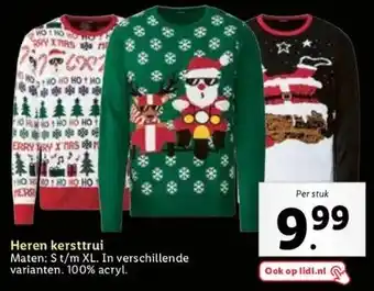 Lidl Heren kersttrui aanbieding