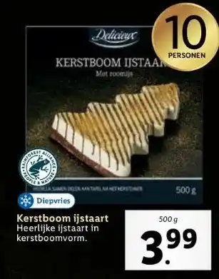 Lidl Kerstboom ijstaart aanbieding