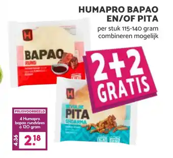 Boon`s Markt Humapro bapao en/of pita aanbieding