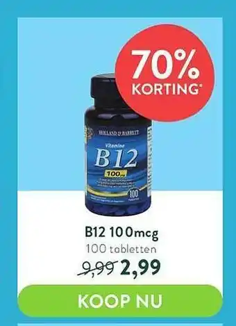 Holland & Barrett Holland & barrett b12 100mcg aanbieding