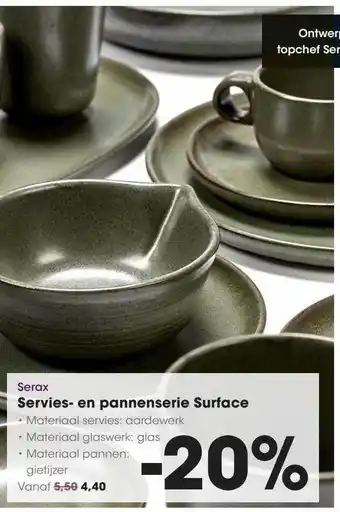 HANOS Serax servies- en pannenserie surface aanbieding