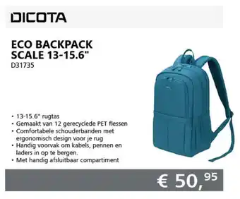 ITPRODEALS DICOTA ECO BACKPACK SCALE 13-15.6" | D31735 aanbieding