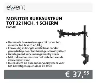 ITPRODEALS Ewent Monitor bureausteun tot 32", 1 scherm | EW1510 aanbieding