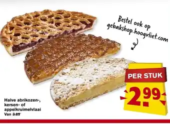 Hoogvliet Halve abrikozen-, kersen- of appelkruimelvlaai aanbieding