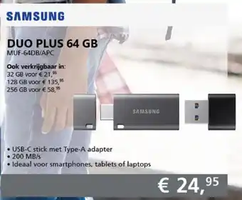 ITPRODEALS SAMSUNG DUO PLUS 64GB | MUF-64DB/APC aanbieding