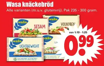 Dirk Wasa knackebrod 235-300 gram aanbieding