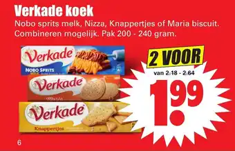 Dirk Verkade koek 200-240 gram aanbieding