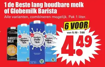 Dirk 1 de beste lang houdbare melk of globemilk barista 1 liter aanbieding