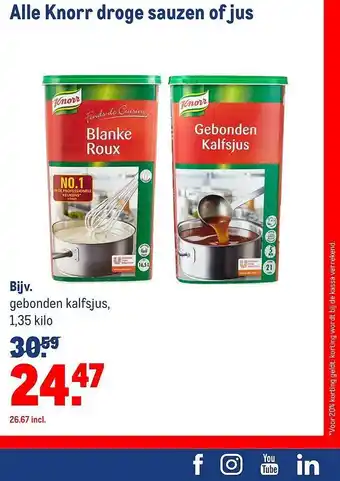 Makro Alle Knorr droge zauzen of jus  1,35 kilo aanbieding