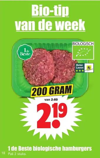 Dirk 1 de beste biologische hamburgers 200 gram aanbieding