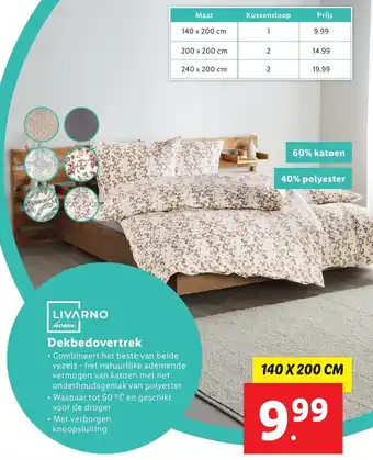 Lidl Dekbedovertrek 140 x 200 cm aanbieding