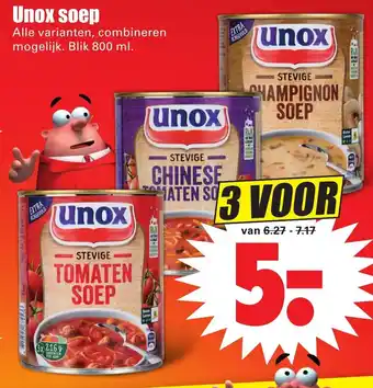 Dirk Unox Soep in blik 3*800ml aanbieding