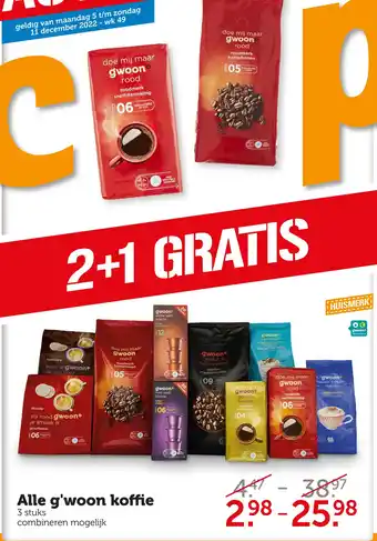 Coop Alle g'woon koffie aanbieding