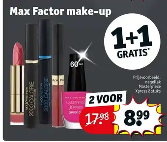 Kruidvat Max Factor make-up 1+1 gratis aanbieding