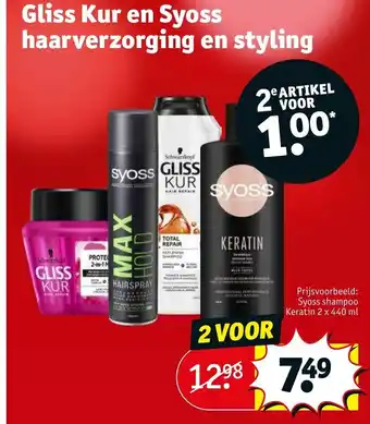 Kruidvat Gliss Kur en Syoss haarverzorging en styling aanbieding